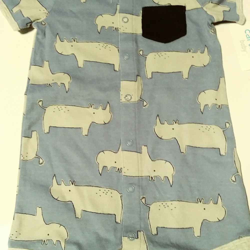 Carters Baby Boy Rhinoceros Themed Romper